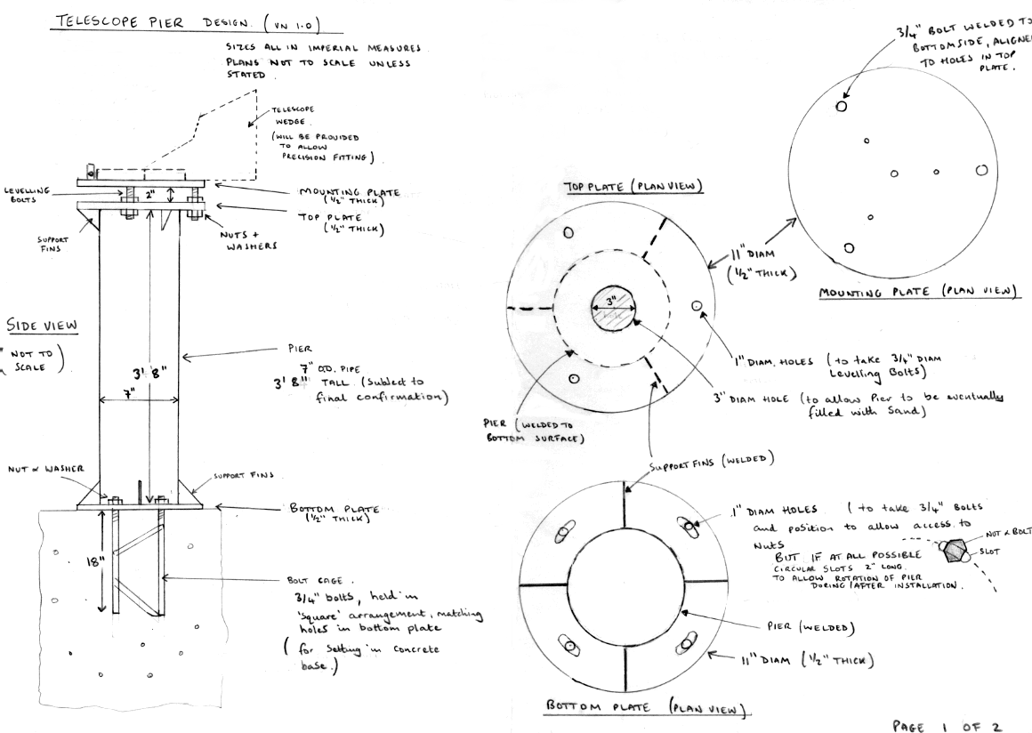 Pier Pier To Mount Engineering Drawing AstroImage Database